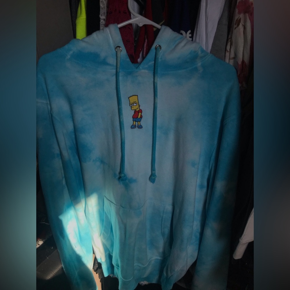 Bart Simpson blue tie dye hoodie